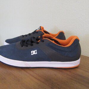 Men's DC Mike Mo Capaldi S Navy Blue & Orange Suede Skate Shoes Size 12